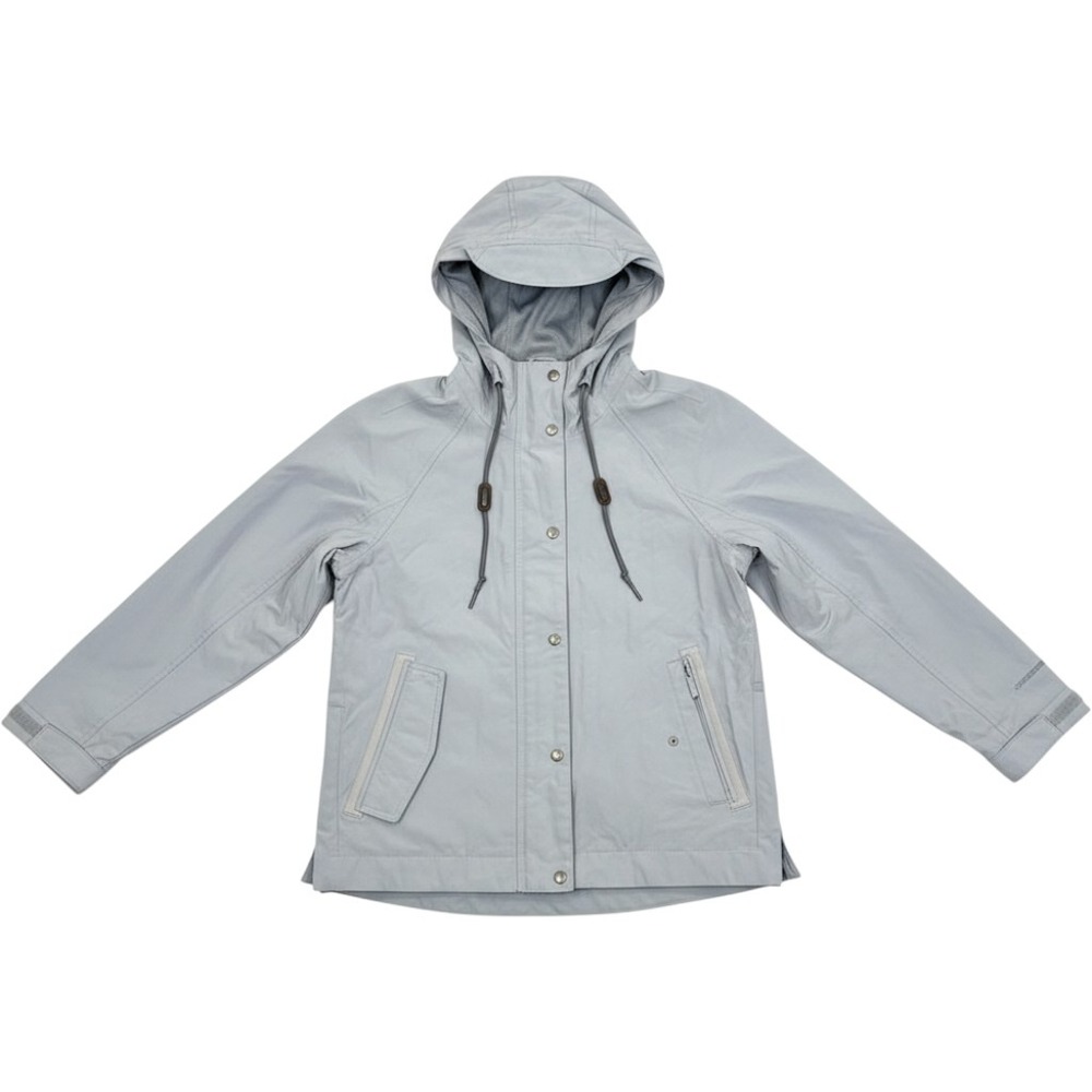 Eddie Bauer Womens Light Blue Hooded Rain Jacket Windbreaker Size S